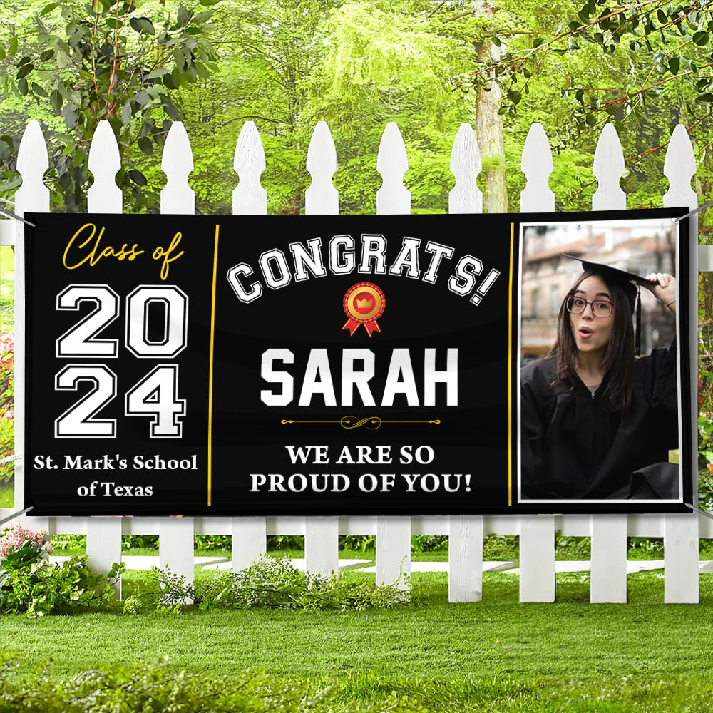 Classic Congratulations Class Of 2024 Banner - Graduation Banner - Unique Graduation Gift - Door Banner