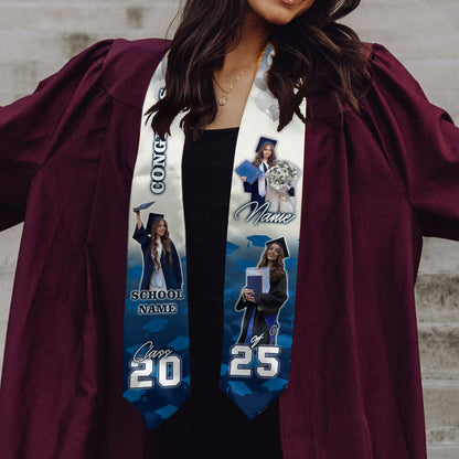 Congrats Graduatoion - Custom Graduation Stoles with Photo - Graduation Gift