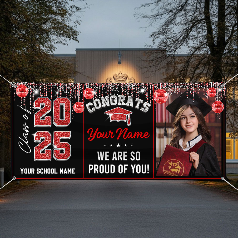 Disco Class Of 2025 - Graduation Banner - Unique Graduation Gift - Door Banner