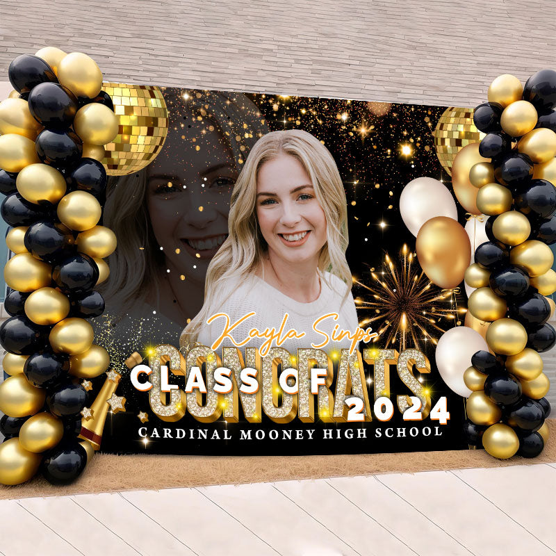 Congrats Class of 2024 Backdrop - Custom Graduation Party Backdrop - Custom Photo Graduation Party Decor