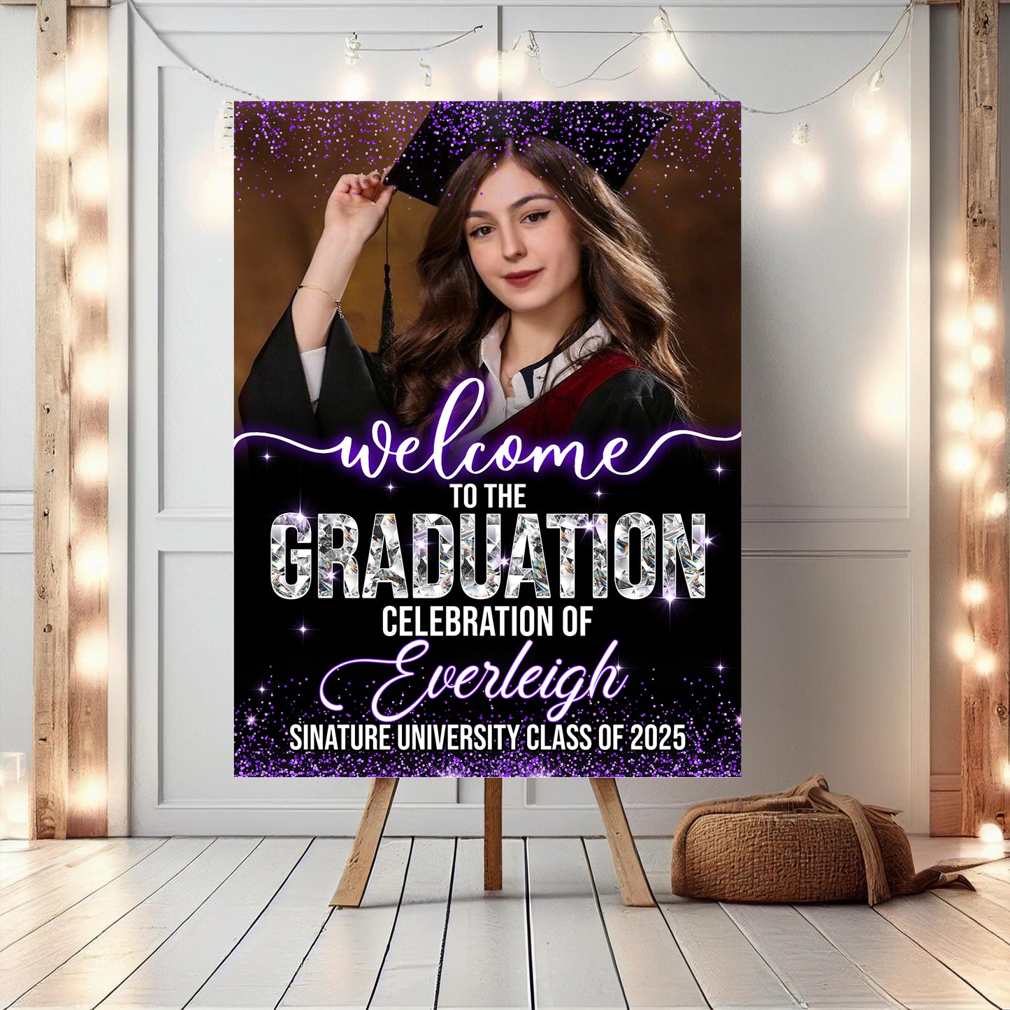 Custom Photo Grad Party Sign - Personalized Graduation Decoration