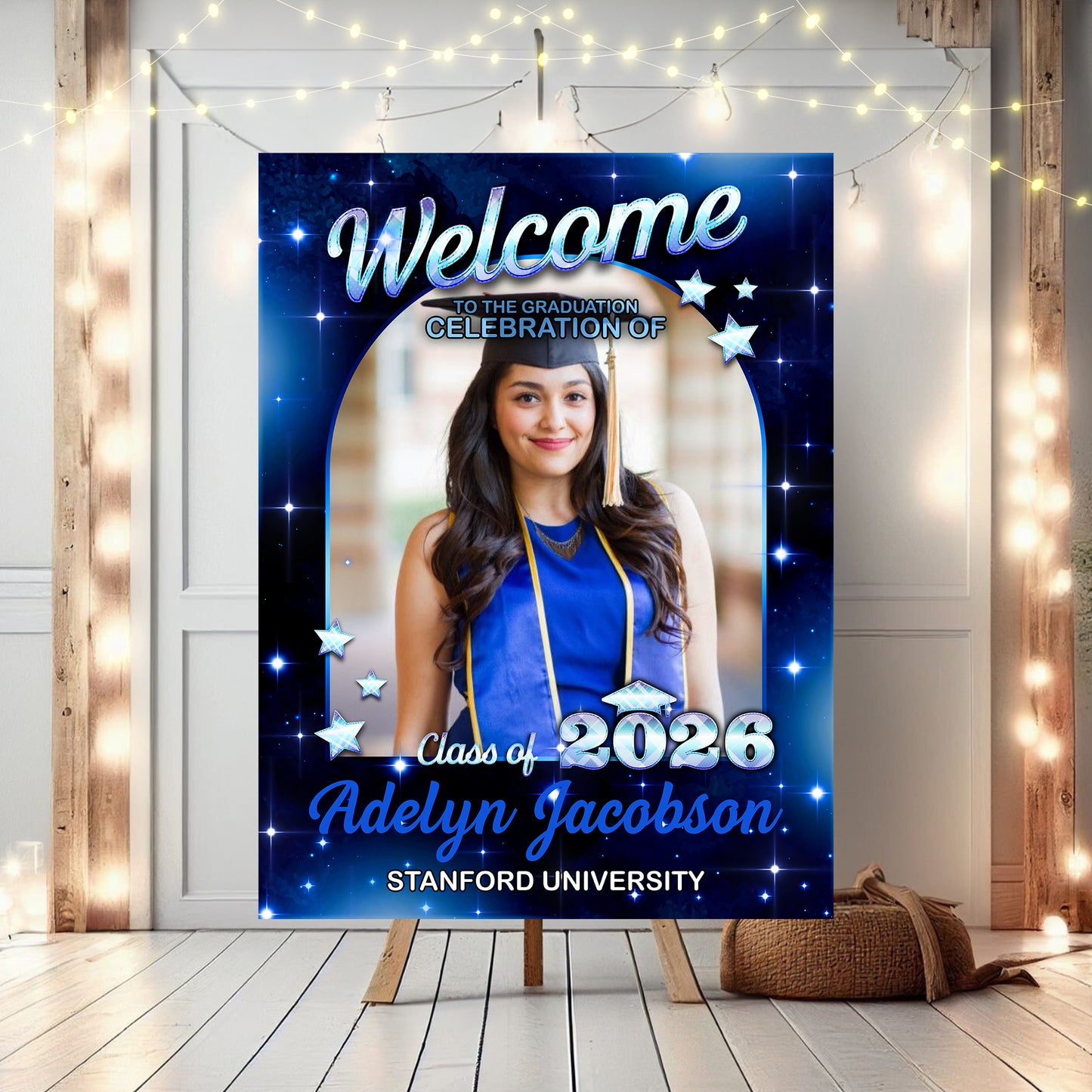 Star Styles Class Of 2026 - Graduation Party Welcome Sign - Custom Photo Grad Party Sign - Personalized Graduation Decoration