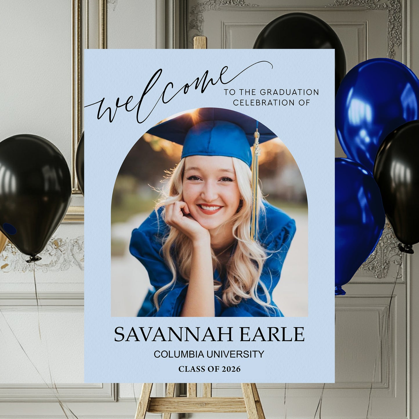 Color Welcome Sign - Custom Class Of 2026 Graduation Party Welcome Sign - Wildflower Graduation Party Welcome Sign