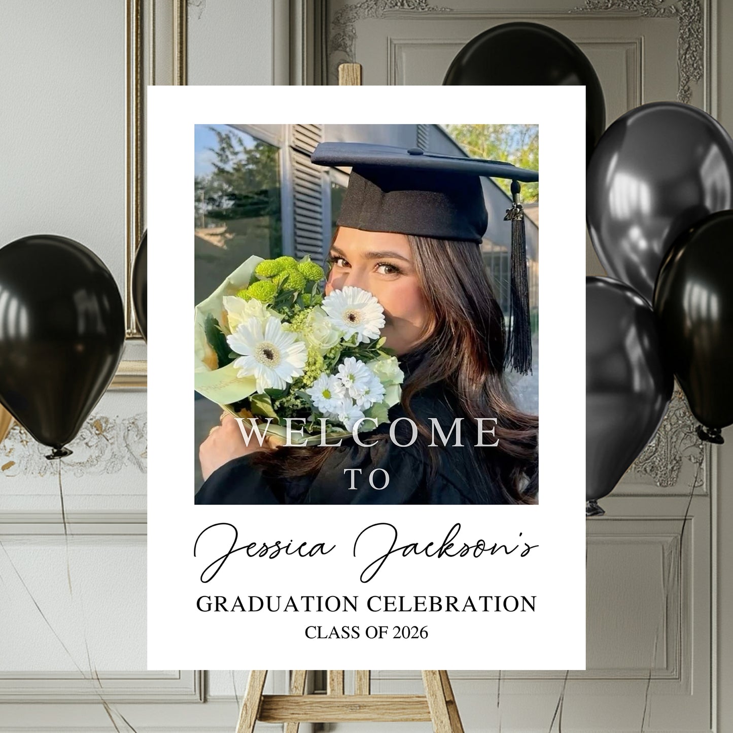 Custom Class Of 2025 - Graduation Party Welcome Sign - Custom Photo Grad Party Sign - Personalized Graduation Decoration - Graduation Poster