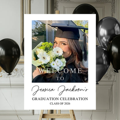 Custom Class Of 2025 - Graduation Party Welcome Sign - Custom Photo Grad Party Sign - Personalized Graduation Decoration - Graduation Poster