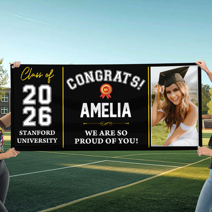 Classic Congratulations Class Of 2026 Banner - Graduation Banner - Unique Graduation Gift - Door Banner