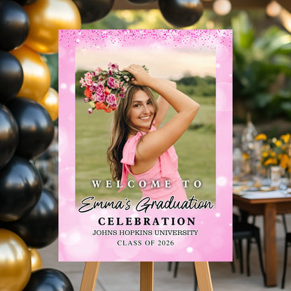 Shine Class Of 2026 Custom Photo - Graduation Party Welcome Sign -  Graduation Poster