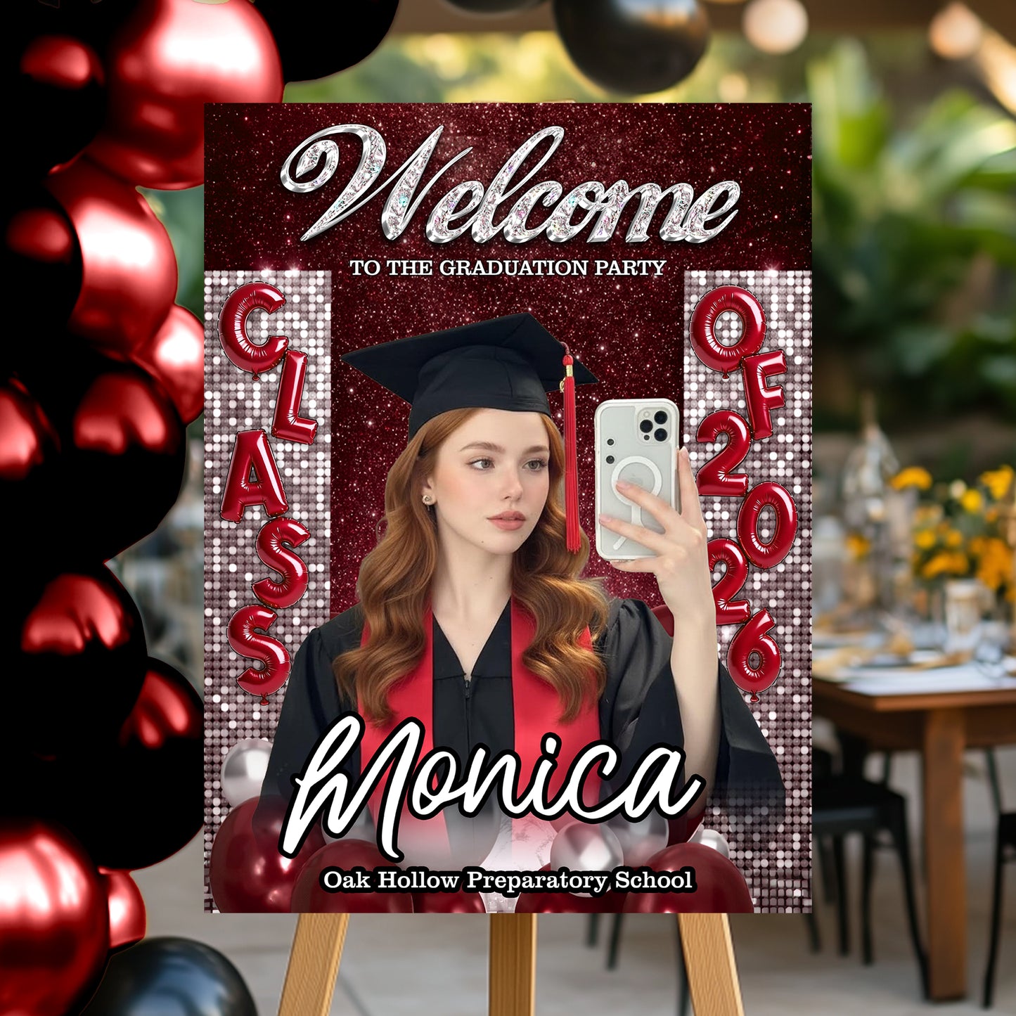 Custom Class Of 2026 - Graduation Party Welcome Sign Custom Photo Party Sign - Personalized Graduation Decoration - Graduation Sign