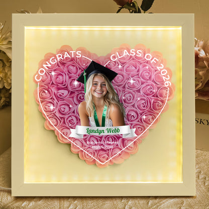 Class of 2025 Graduation Gift Box - Personalized Flower Shadow Box