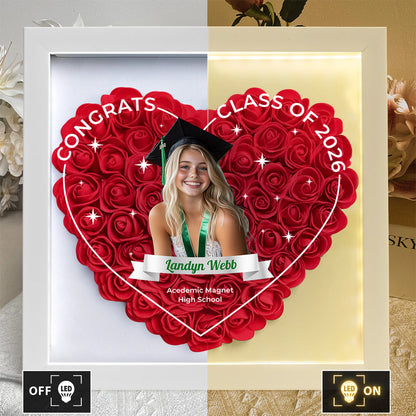 Class of 2025 Graduation Gift Box - Personalized Flower Shadow Box