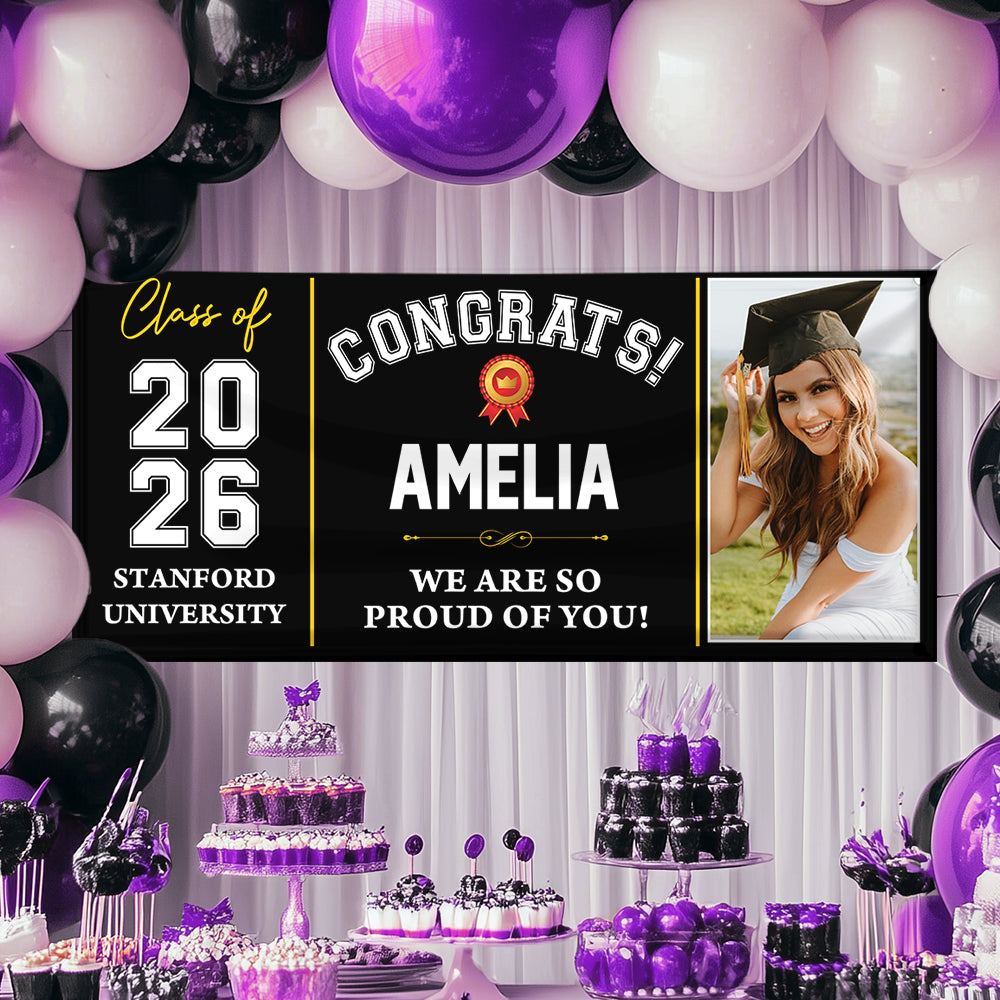 Classic Congratulations Class Of 2026 Banner - Graduation Banner - Unique Graduation Gift - Door Banner