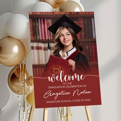 Custom Class Of 2025 Color - Graduation Party Welcome Sign - Custom Photo Grad Party Sign - Personalized Graduation Decoration - Graduation Poster