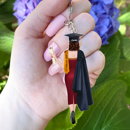 Personalized Gift Keychain Class of 2025 - Graduation Car Hanging - Personalized Graduation Keychain