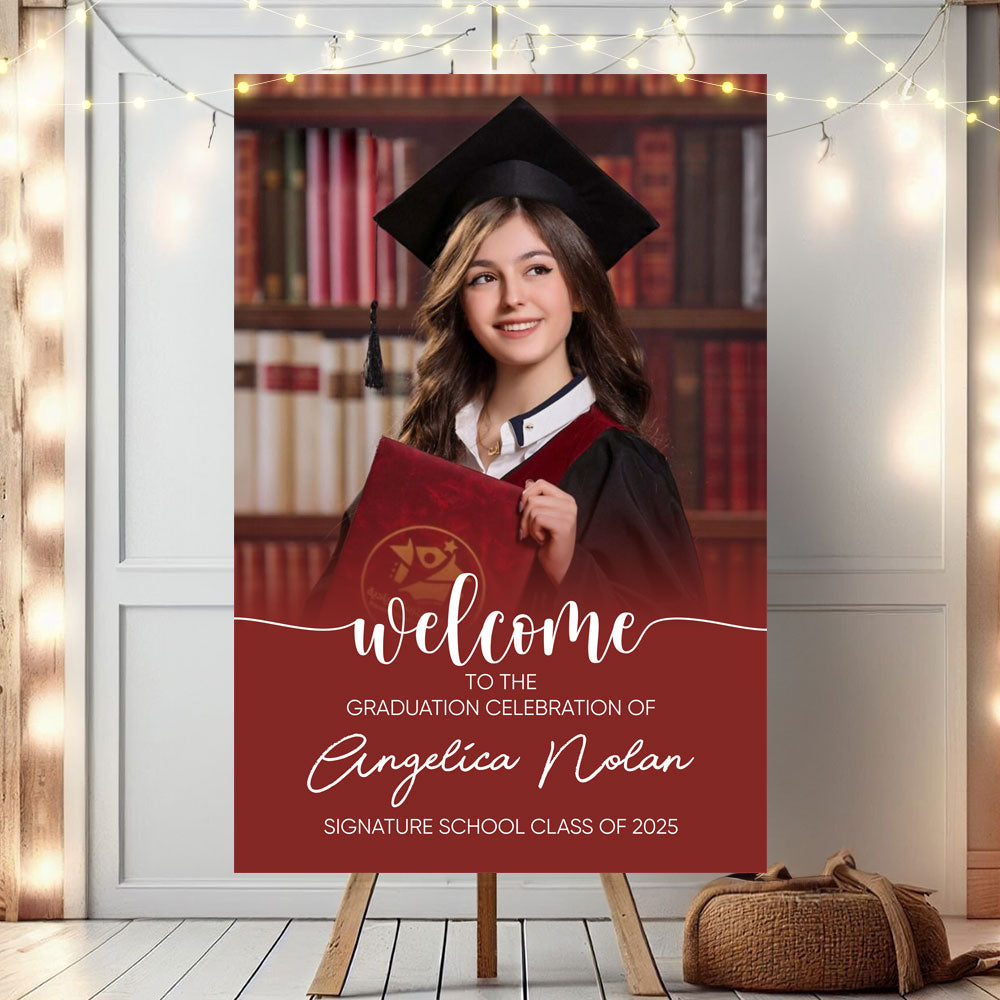 Custom Class Of 2025 Color - Graduation Party Welcome Sign - Custom Photo Grad Party Sign - Personalized Graduation Decoration - Graduation Poster