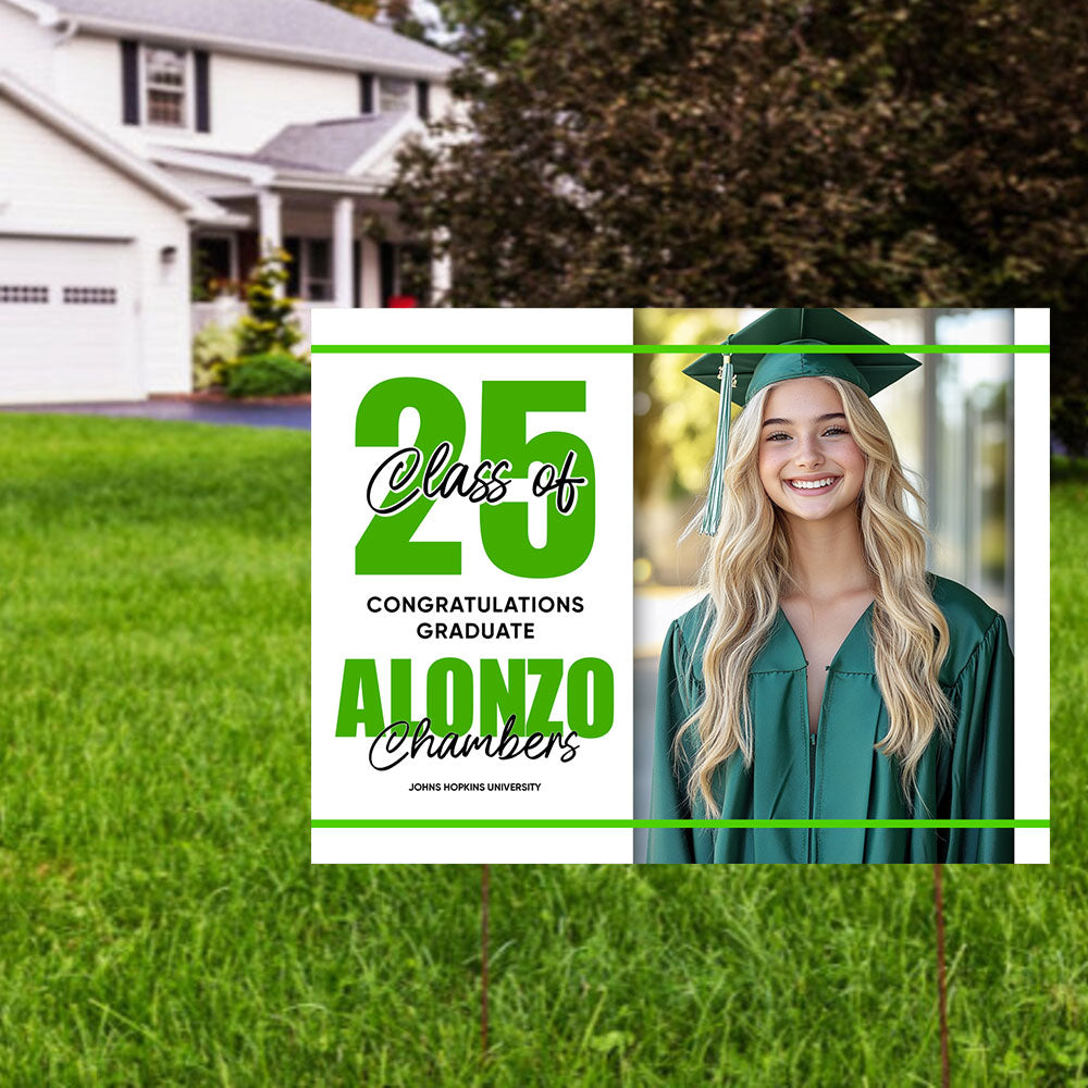 Congratulation Party Lawn Sign, Graduation Gift - Personalized Graduation Lawn Sign With Stake