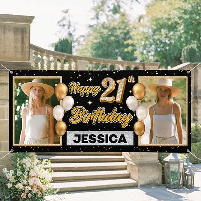 Bubble Happy Birthday Classic Banner - Birthday Garage Door Decorations, Single Garage, Garage Door Banner