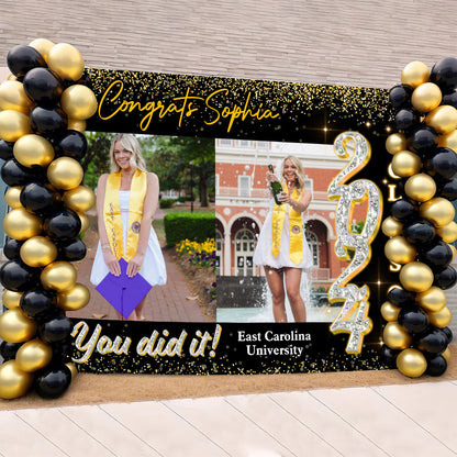 Custom Graduation Backdrop - Custom Class of 2025 Graduation Party Backdrop - Personalized Backdrop Graduation Party