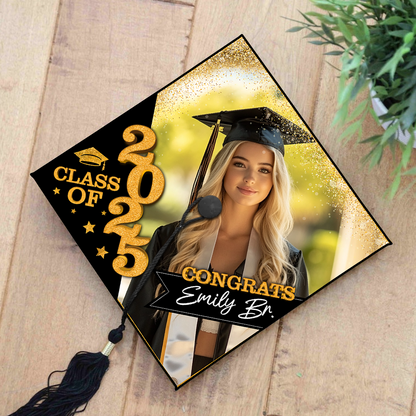 Gliiter Cap Topper Class Of 2025 - Graduation Decoration - Decorations For Grad Cap