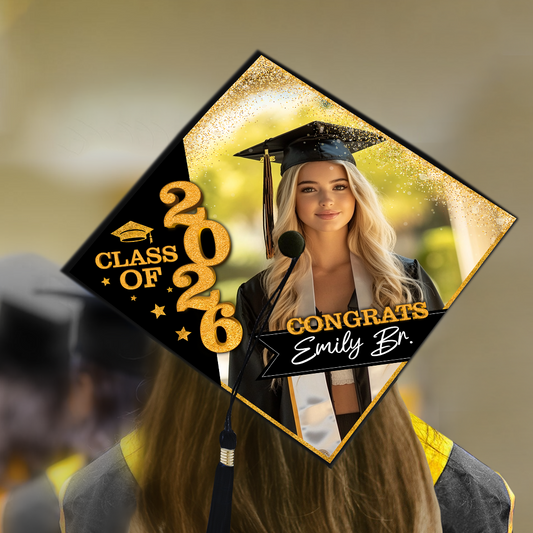 Gliiter Cap Topper Class Of 2026 - Graduation Decoration - Decorations For Grad Cap