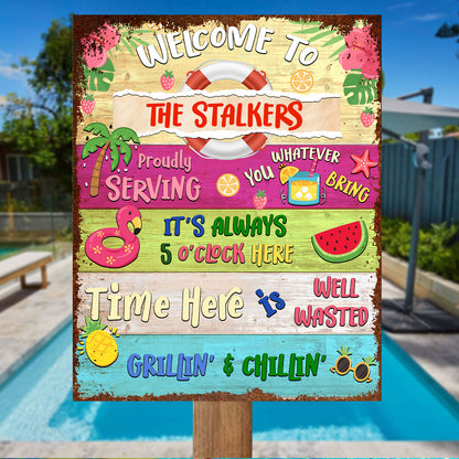 Custom Summer Welcome Sign - Summer Party Welcome Sign - Custom Summer Party Sign - Personalized Summer Decoration - Hello Summer Sign