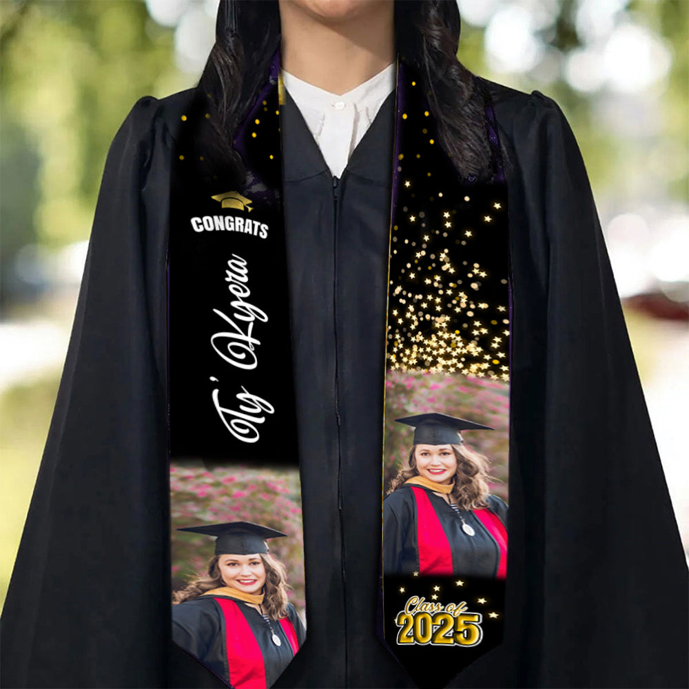 Congrats Graduation Stoles with Photo, Special Graduation Gift, Graduation Sash Class of 2025 with Photos Pictures