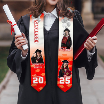 Congrats Graduatoion - Custom Graduation Stoles with Photo - Graduation Gift