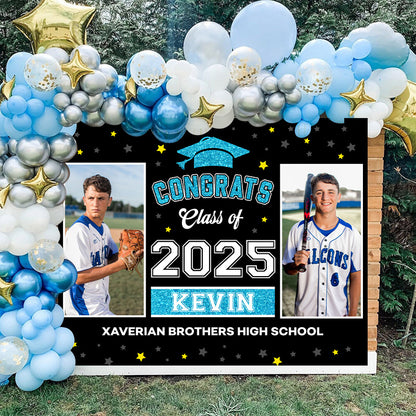 Congrats Class of 2025 Custom Graduation Party Backdrop - Personalized Custom Graduation Backdrop