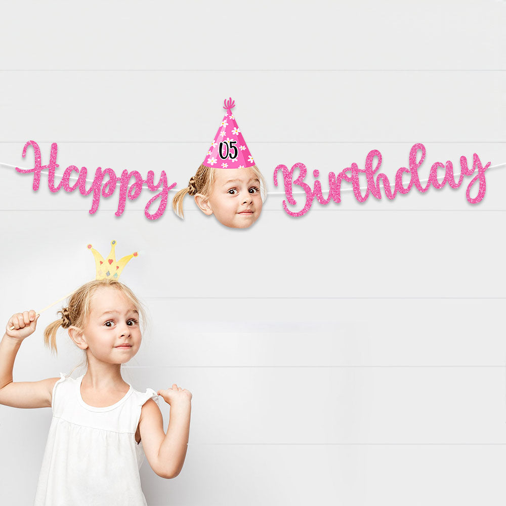 Happy Birthday Custom Face Decor, Birthday Party Decorations, Personalized Party Decorations