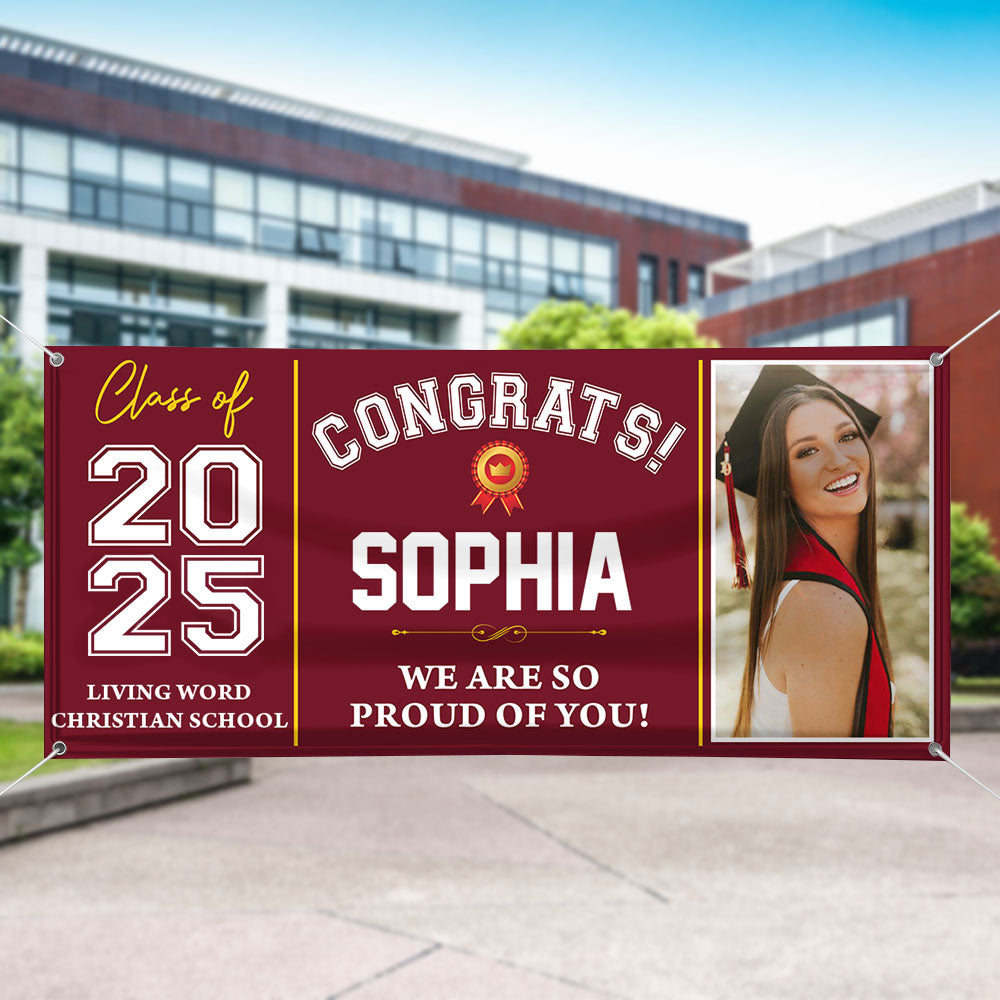 Classic Congratulations Class Of 2025 Banner - Graduation Banner - Unique Graduation Gift - Door Banner