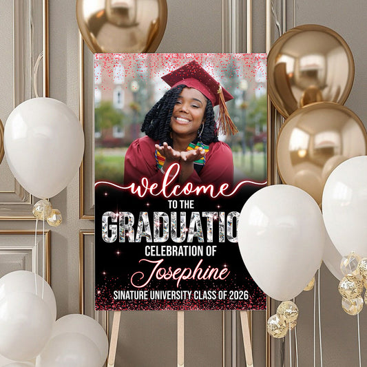 Custom Photo Grad Party Sign - Personalized Graduation Decoration