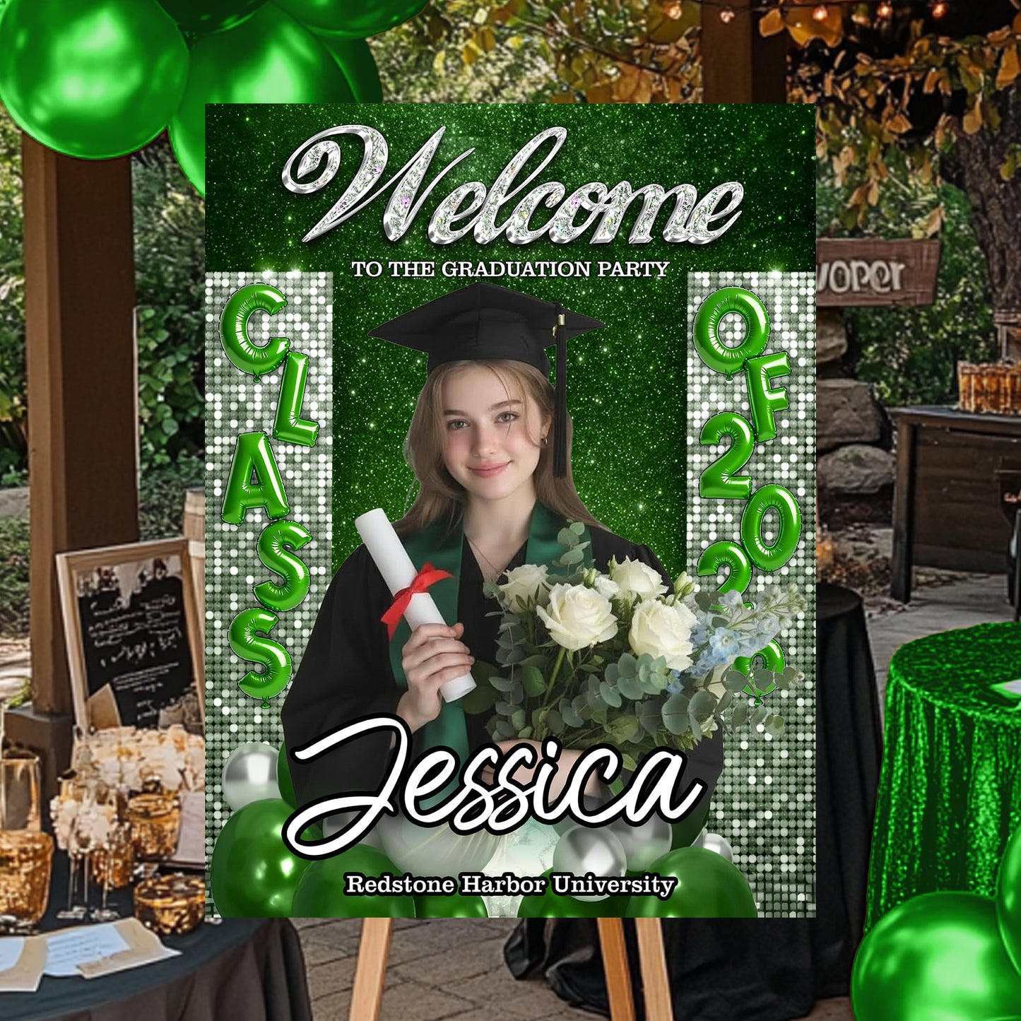 Custom Class Of 2026 - Graduation Party Welcome Sign Custom Photo Party Sign - Personalized Graduation Decoration - Graduation Sign