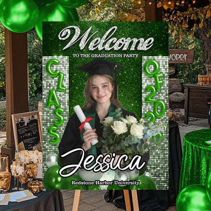 Custom Class Of 2026 - Graduation Party Welcome Sign Custom Photo Party Sign - Personalized Graduation Decoration - Graduation Sign