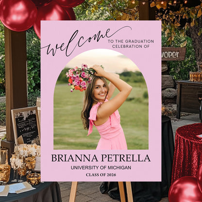 Color Welcome Sign - Custom Class Of 2026 Graduation Party Welcome Sign - Wildflower Graduation Party Welcome Sign