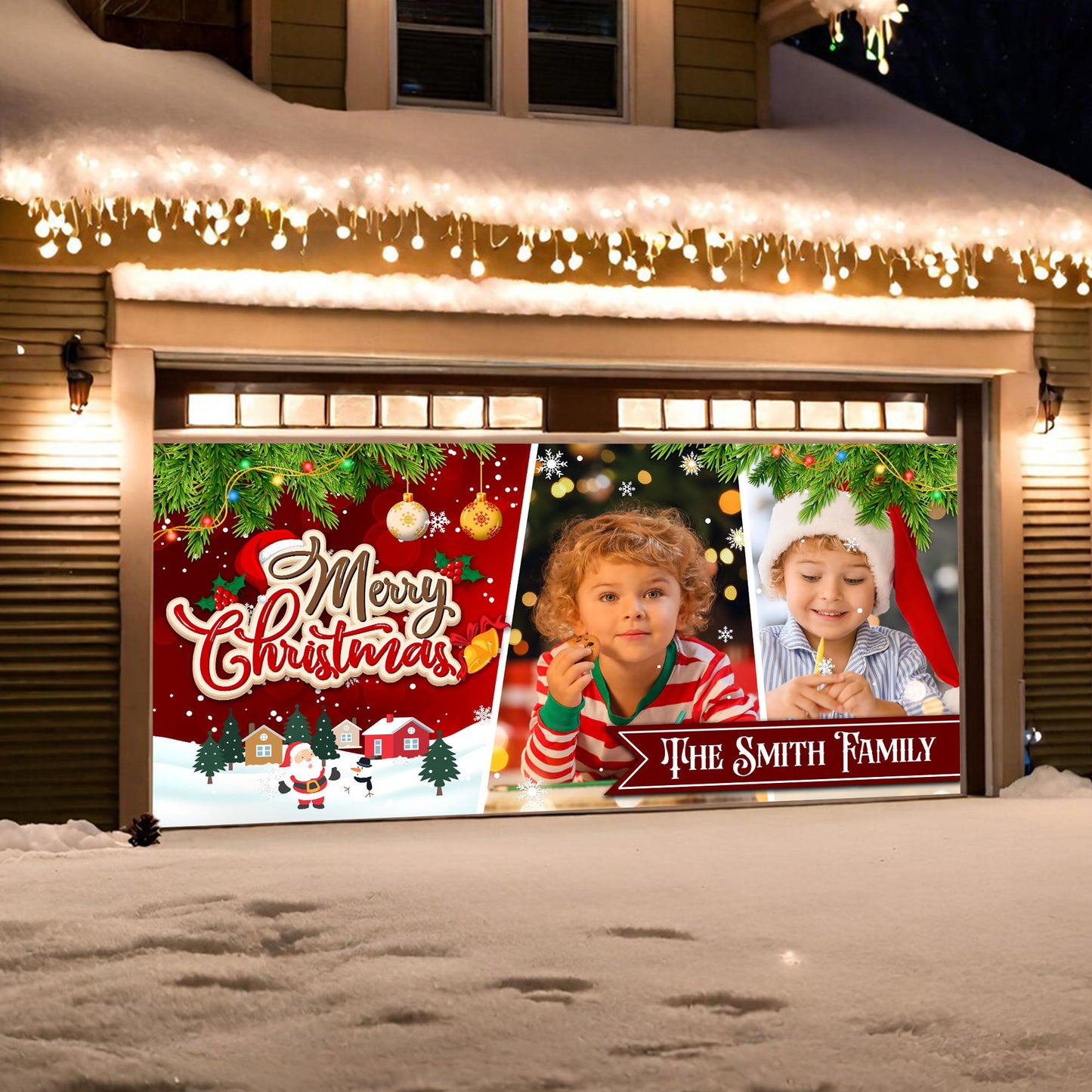 Merry Christmas Garage Door Decorations - Christmas Single Garage - Garage Door Banner Covers