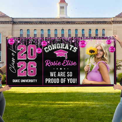 Disco Class Of 2026 - Graduation Banner - Unique Graduation Gift - Door Banner