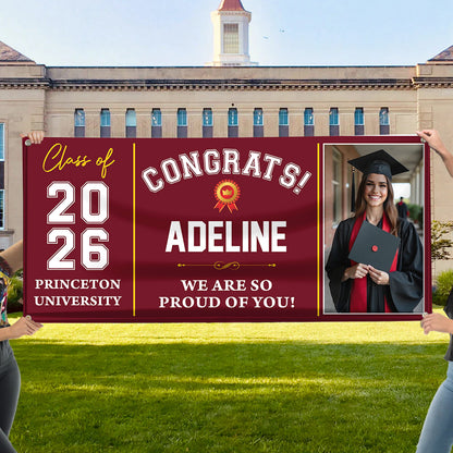 Classic Congratulations Class Of 2026 Banner - Graduation Banner - Unique Graduation Gift - Door Banner