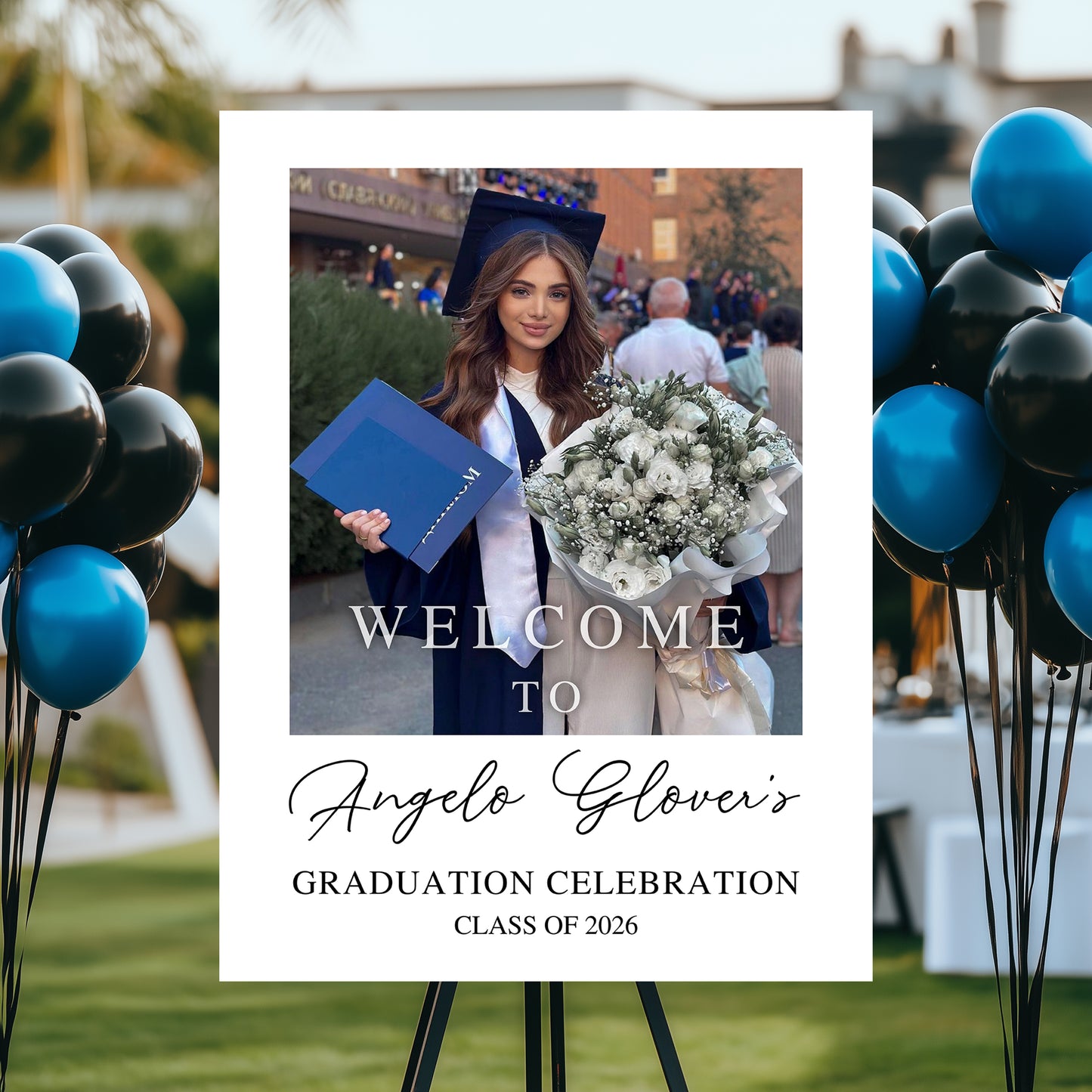 Custom Class Of 2025 - Graduation Party Welcome Sign - Custom Photo Grad Party Sign - Personalized Graduation Decoration - Graduation Poster