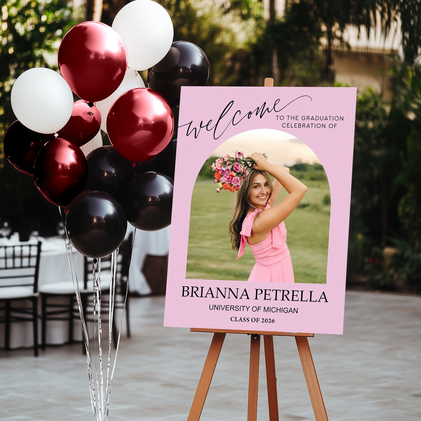 Color Welcome Sign - Custom Class Of 2026 Graduation Party Welcome Sign - Wildflower Graduation Party Welcome Sign