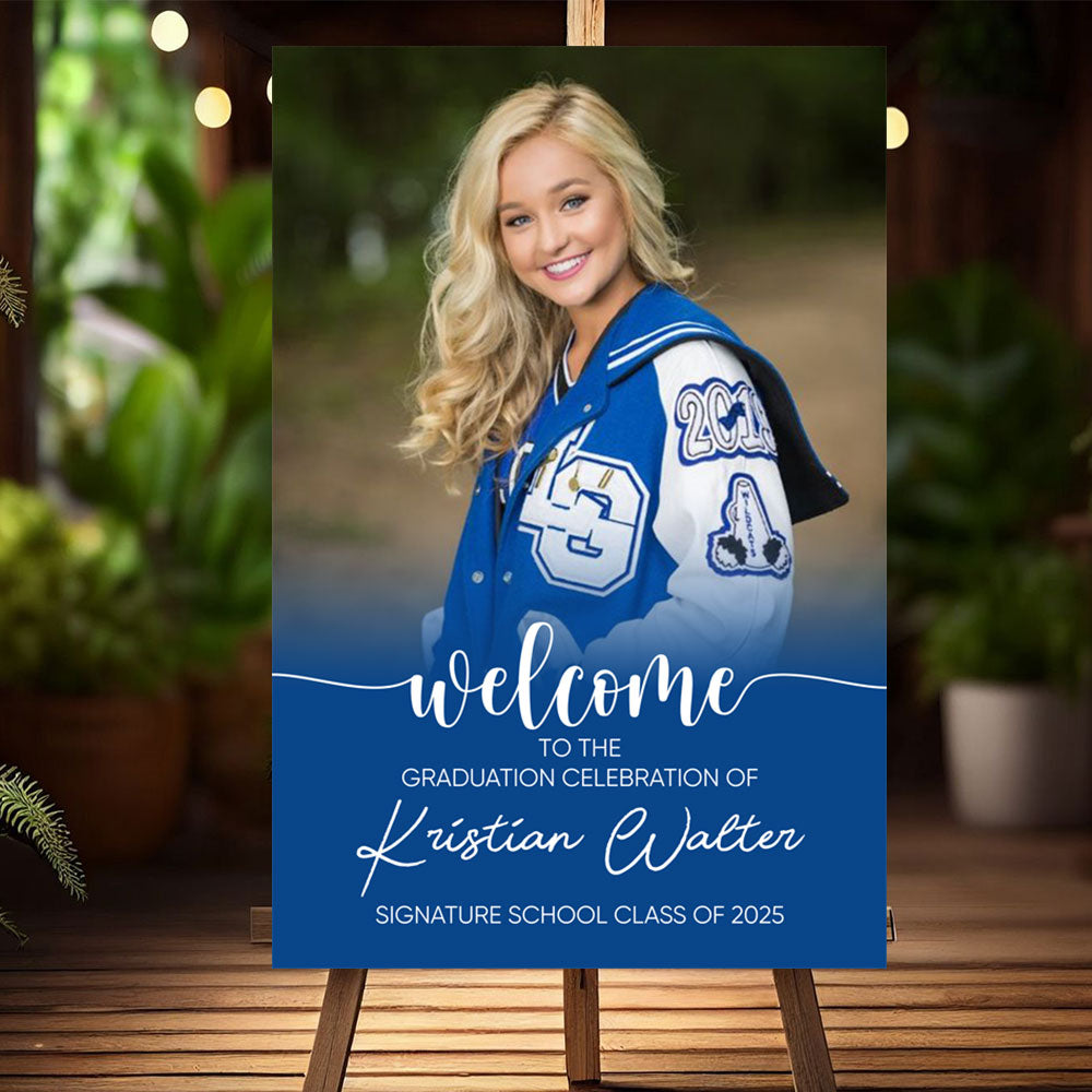 Custom Class Of 2025 Color - Graduation Party Welcome Sign - Custom Photo Grad Party Sign - Personalized Graduation Decoration - Graduation Poster