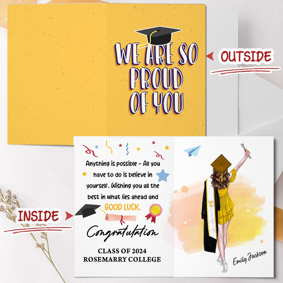 We Are So Proud Of You Greeting Card - Graduation Gift- Custom Personalized Greeting Card