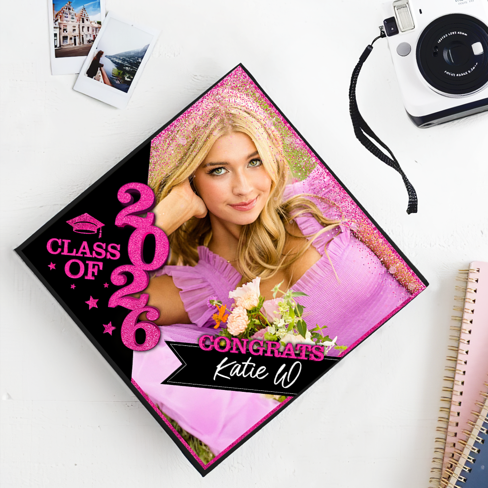 Gliiter Cap Topper Class Of 2026 - Graduation Decoration - Decorations For Grad Cap