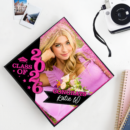 Gliiter Cap Topper Class Of 2026 - Graduation Decoration - Decorations For Grad Cap