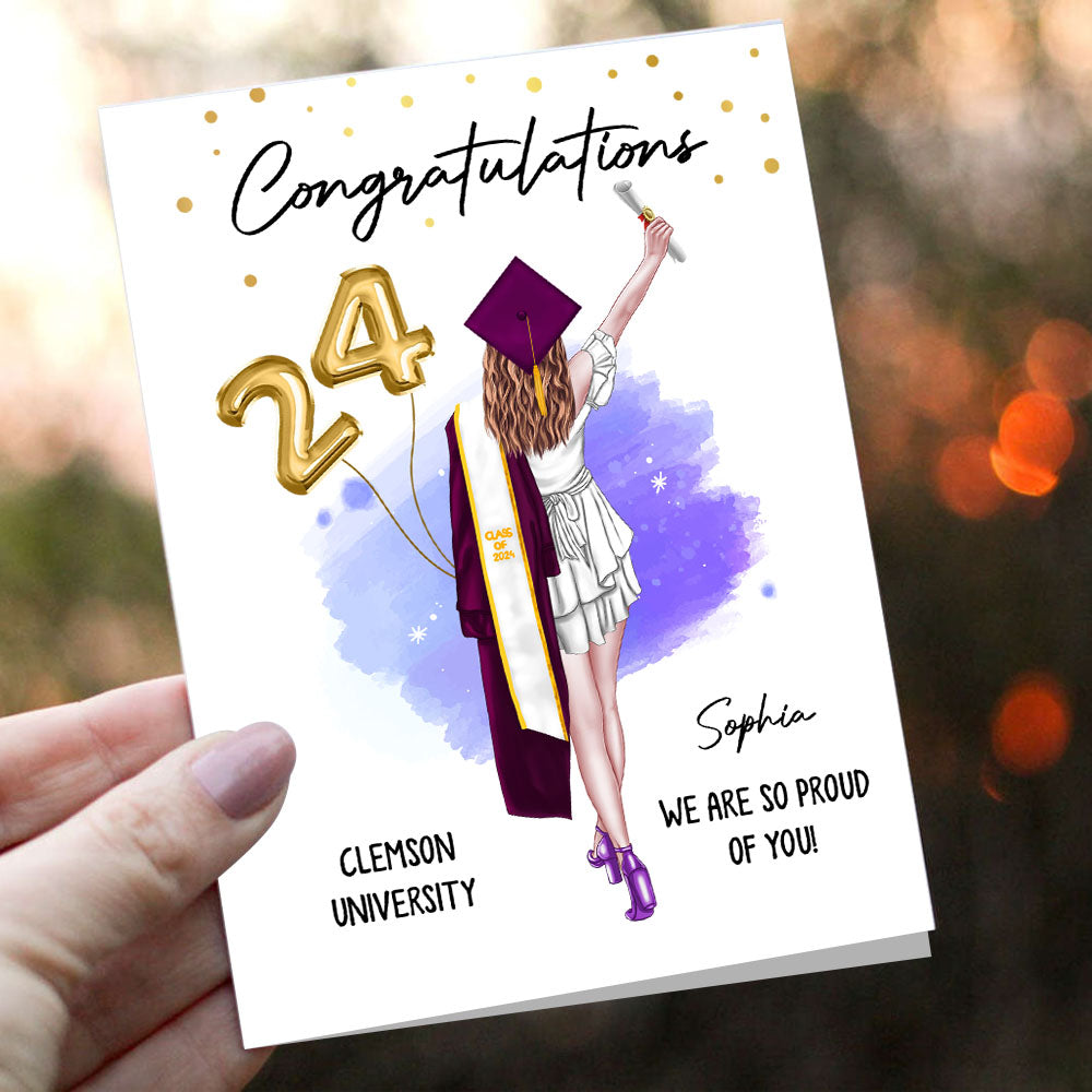 Congrats  We Are So Proud Of You Greeting Card - Graduation Gift- Custom Personalized Greeting Card