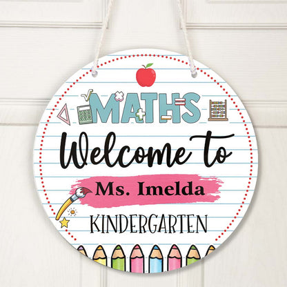 Custom Teacher Name Haning Door - Personalized Custom Shape Window Hanging Acrylic -  Teacher Name Sign For Classroom