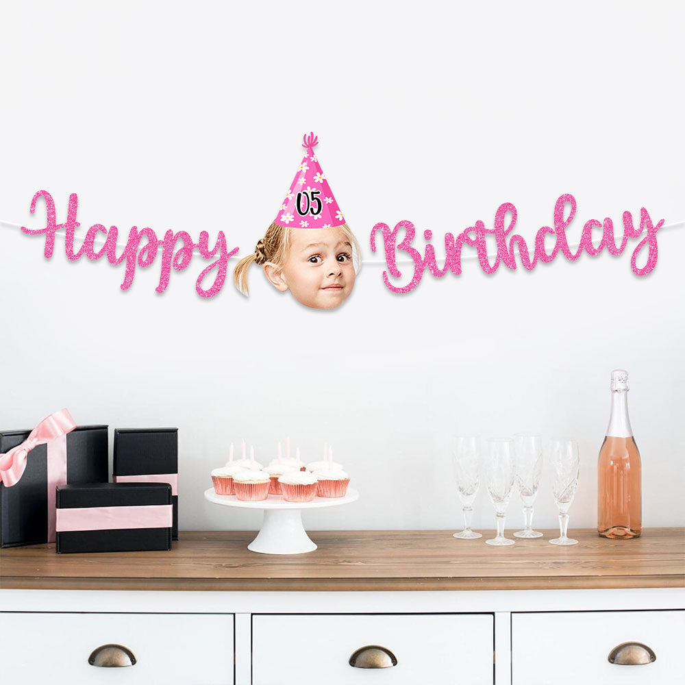 Happy Birthday Custom Face Decor, Birthday Party Decorations, Personalized Party Decorations