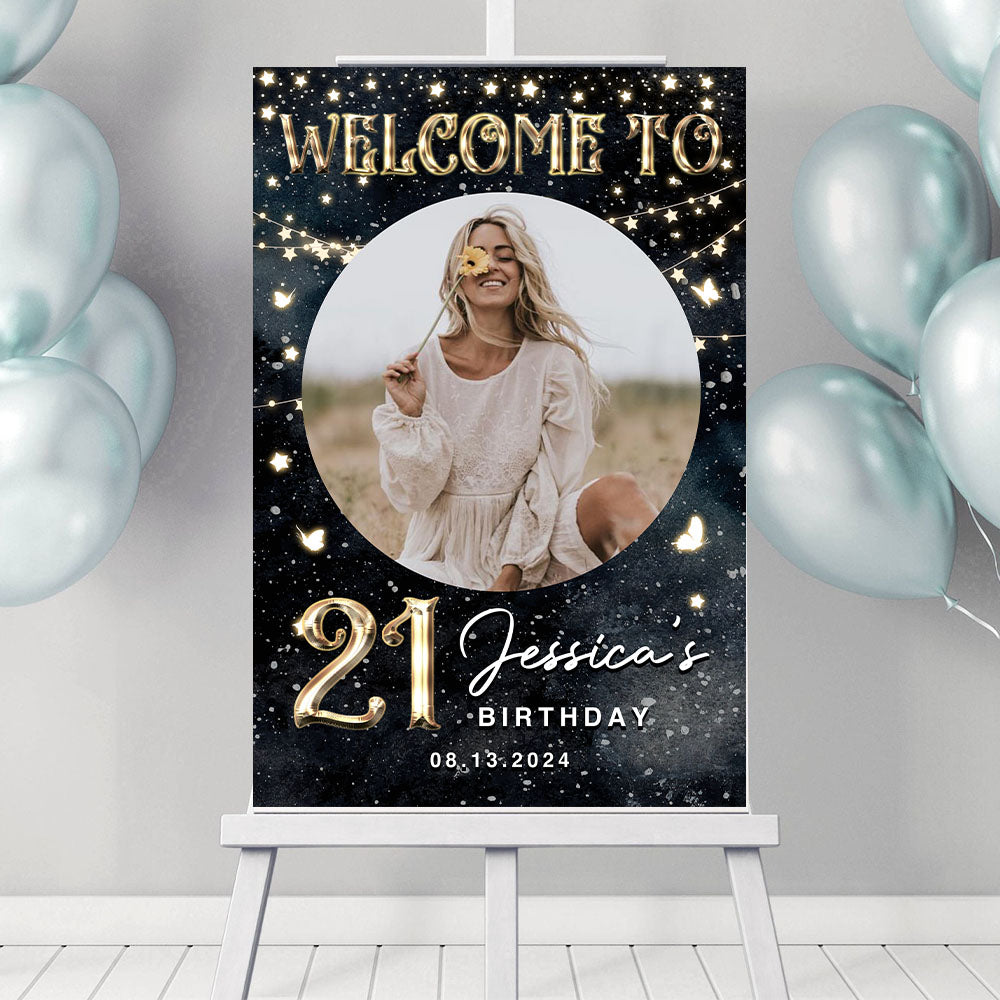 Year Birthday Party Welcome Sign - Personalized Baby Welcome Sign - Welcome Sign Decor