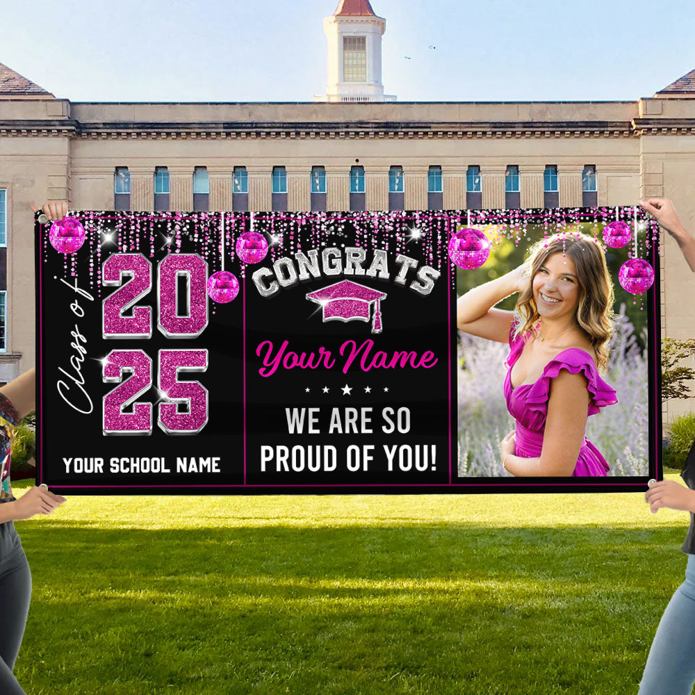 Disco Class Of 2025 - Graduation Banner - Unique Graduation Gift - Door Banner