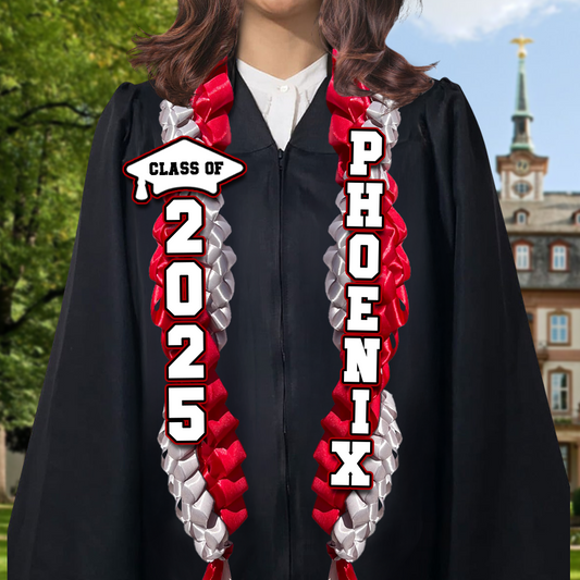 Honor Ribbon Lei With Name Class Of 2025 Lei - Personalized Braided Ribbon Twist Lei’s