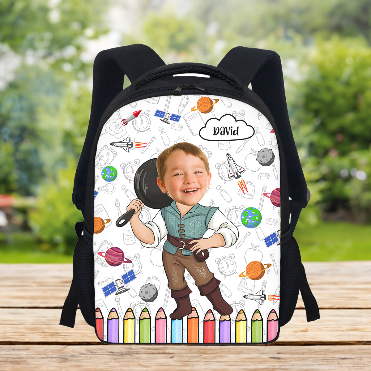 Personalized Polyester Backpack - Back to School School Bag - Custom Name Backpack for Kids