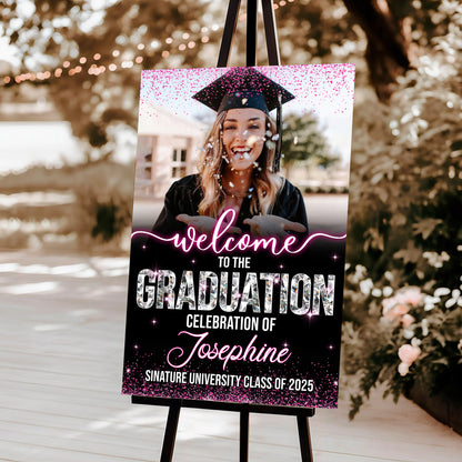 Custom Photo Grad Party Sign - Personalized Graduation Decoration